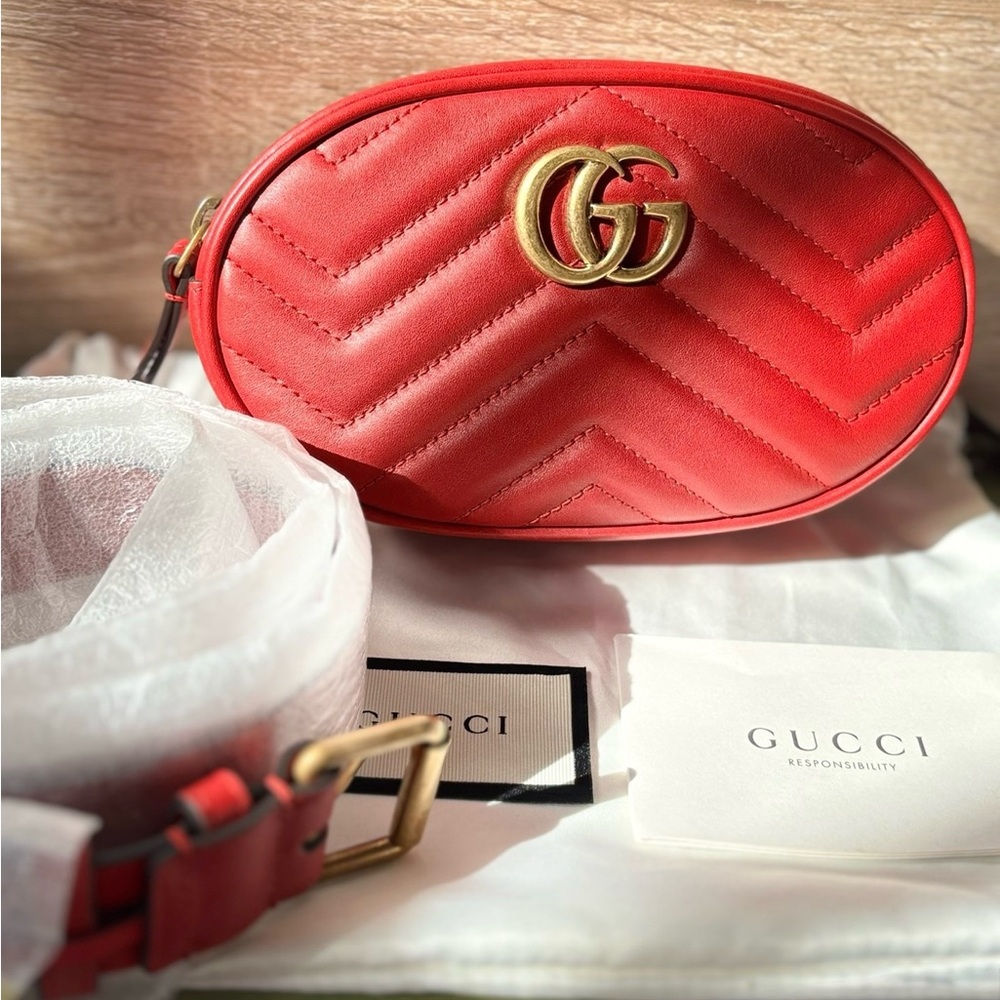 Authentic GUCCI GG MARMONT DSVRT Waist bag 85cm final price！